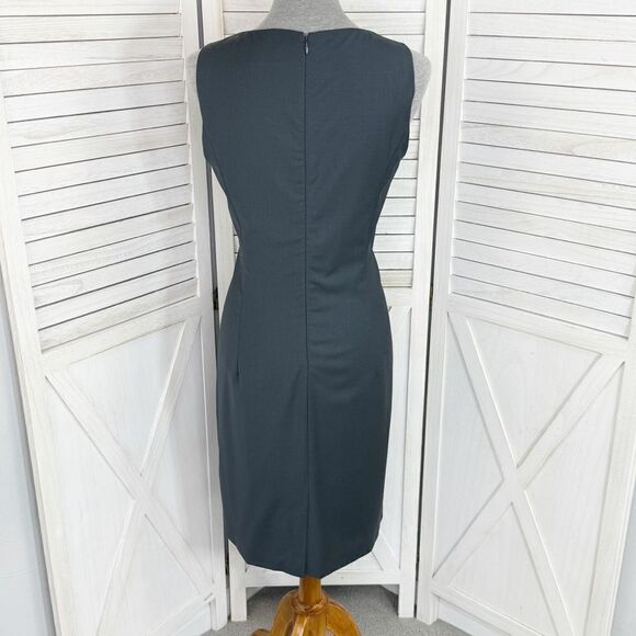 Theory Betty 2B Wool Blend Sheath Dress Grey Size 10 Sleeveless Stretch - Picture 6 of 16